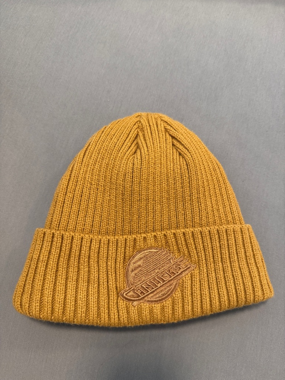 New Era Mustard Yellow Ribbed Beanie